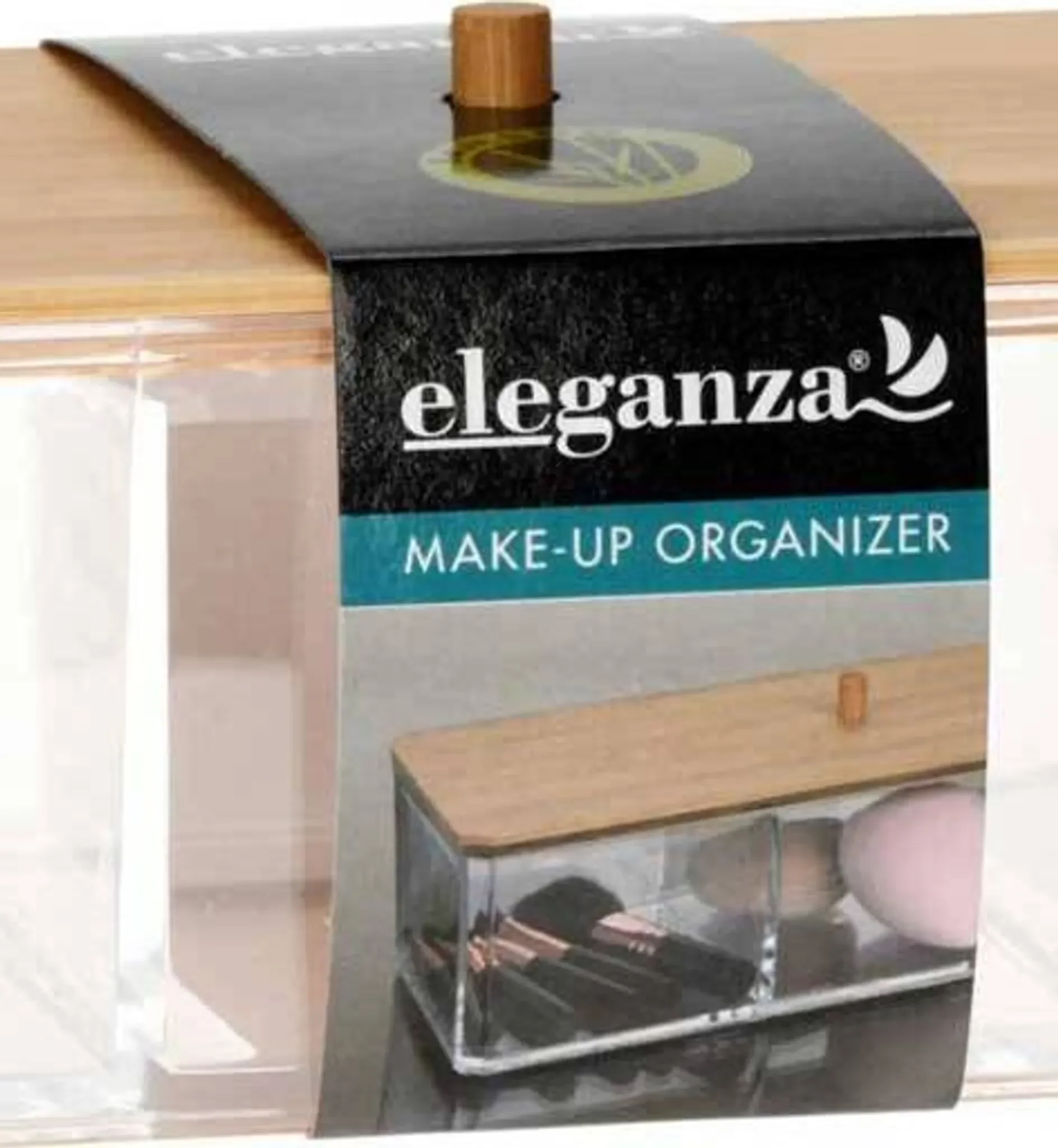 Eleganza Aufbewahrungsbehälter mit Bambusdeckel – 3-Fächer Organizer aus Acryl